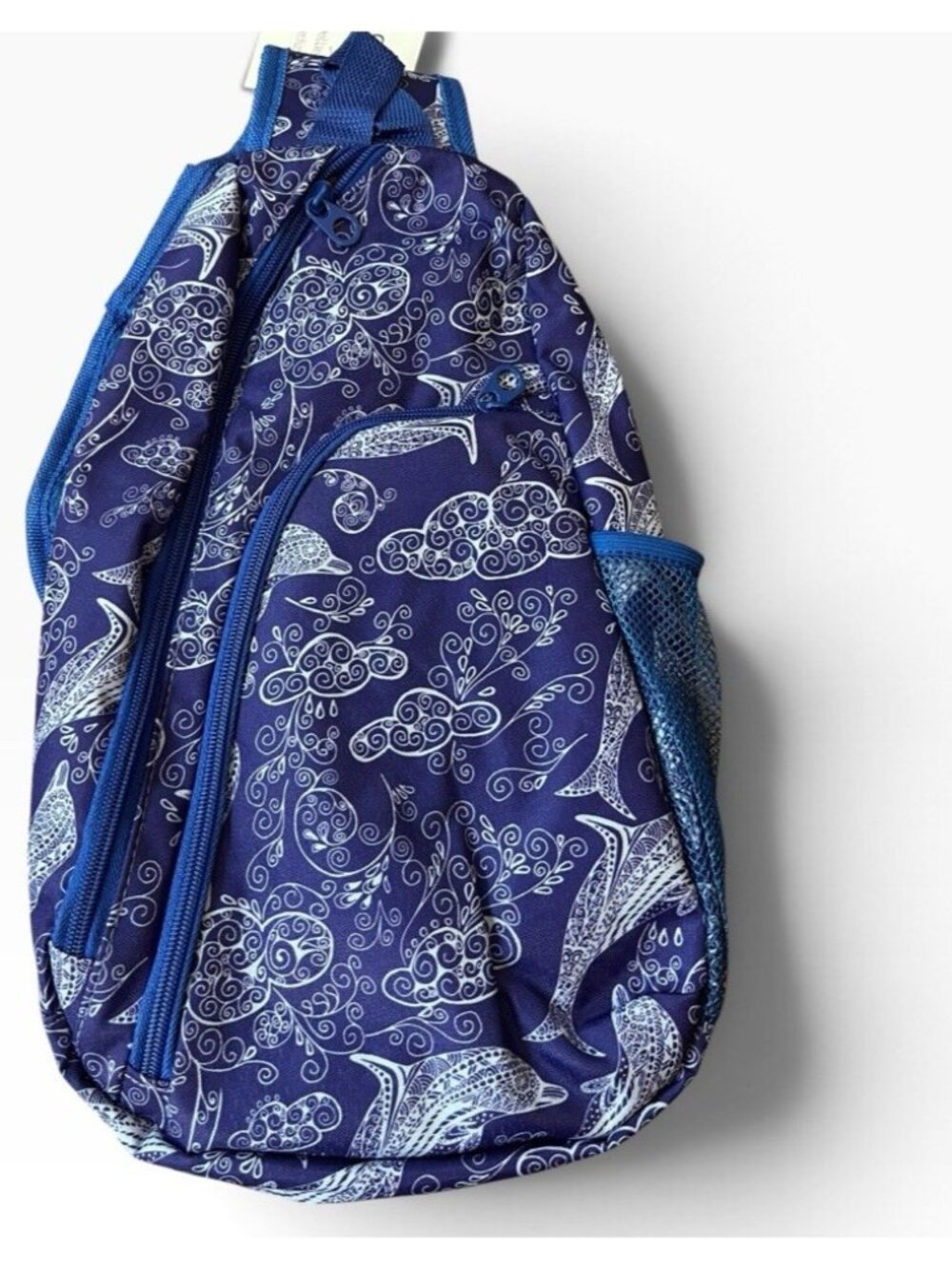 The Dottie Dot Dot Adjustable Sling Bag Purple Dolphin Ocean Crossbody Bag NWT